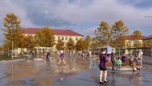 Primăria a scos la licitație refacerea Pieței Mocioni. Fântână arteziană, piste de biciclete, trafic reorganizat