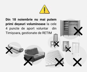 Nu mai puteți duce deșeuri voluminoase la cele patru puncte de aport voluntar din Timișoara!