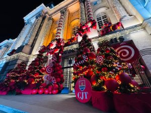 Acadele și luminițe, un nou decor festiv la Palatul Administrativ