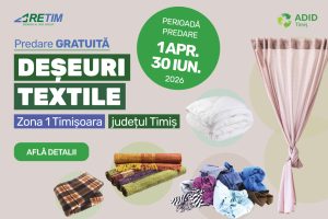 RETIM și ADID Timiș anunță o nouă campanie de colectare a deșeurilor textile cu predare GRATUITĂ din 2026, în Zona 1 Timișoara