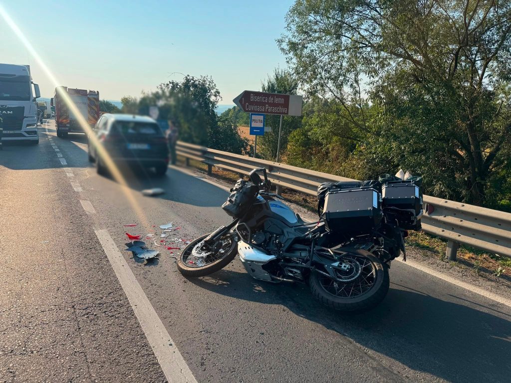 Două persoane pe o motocicletă, rănite într-un accident pe DN 68A, la Margina
