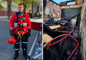 Era în concediu, dar a intrat în casa în flăcări. Un pompier din Lugoj a salvat o femeie